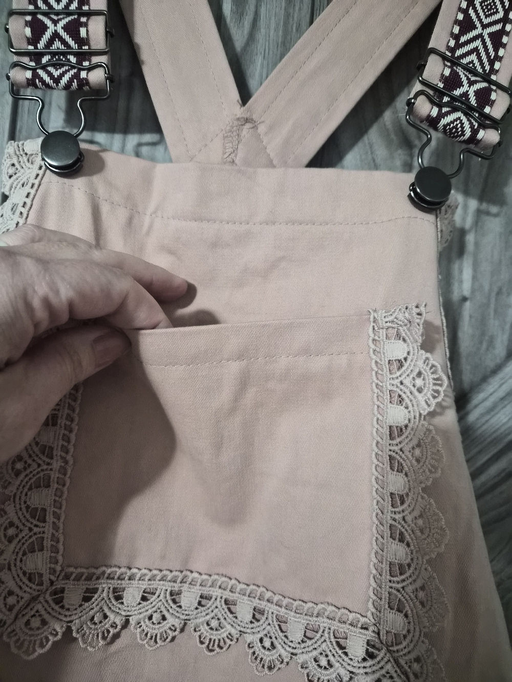 Listicle Pink Tiered Maxi Dress with Lace Trim - Picture 3 of 7